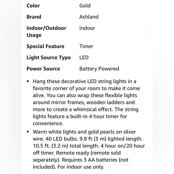 NWOT Michael’s Ashland LED Rose Gold Warm White String Lights - Picture 8 of 16